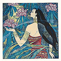 Hao Ping born 1952 - Moonlight in Forest