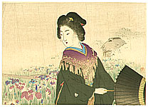 Kason Suzuki 1860-1919 - Iris Garden - artelino Art Auctions. Kason Suzuki 1860-1919 - Iris Garden