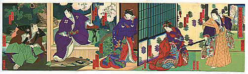 Yoshitaki Utagawa 1841-1899 - Young Lovers - Chushingura Act.2 - artelino Art Auctions. Yoshitaki Utagawa 1841-1899 - Young Lovers - Chushingura Act.2