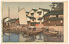 Hiroshi Yoshida 1876-1950 - Kura at Tomonoura - artelino Art Auctions. Hiroshi Yoshida 1876-1950 - Kura at Tomonoura