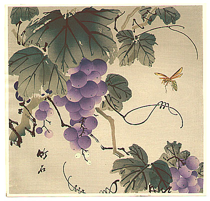 Chikuseki active ca. 1900 - Grape and Wasp - artelino Art Auctions. Chikuseki active ca. 1900 - Grape and Wasp