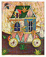 Yuji Hiratsuka born 1954 - Medieval House on Fire - artelino Art Auctions. Yuji Hiratsuka born 1954 - Medieval House on Fire
