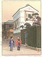 Toshi Yoshida 1911-1995 - Kikuzaka Street - artelino Art Auctions. Toshi Yoshida 1911-1995 - Kikuzaka Street