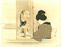 Eisen Tomioka 1864-1905 - Conversation - artelino Art Auctions. Eisen Tomioka 1864-1905 - Conversation
