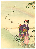 Eisen Tomioka 1864-1905 - Beauty and Rainbow - artelino Art Auctions. Eisen Tomioka 1864-1905 - Beauty and Rainbow