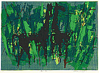 Shiro Takagi born 1934 - Horses in Woods - artelino Art Auctions. Shiro Takagi born 1934 - Horses in Woods