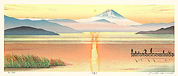 Ryusei Okamoto born 1949 - Mt. Fuji in Evening Glow - artelino Art Auctions. Ryusei Okamoto born 1949 - Mt. Fuji in Evening Glow