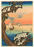 Hiroaki Takahashi 1871-1945 - Coming Ships - artelino Art Auctions. Hiroaki Takahashi 1871-1945 - Coming Ships
