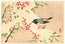 Sozan Ito 1884-? - Bird on a Snow Covered Branch - artelino Art Auctions. Sozan Ito 1884-? - Bird on a Snow Covered Branch