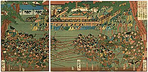 Yoshitsuya Koko 1822-1866 - Battle of Lances - artelino Art Auctions. Yoshitsuya Koko 1822-1866 - Battle of Lances