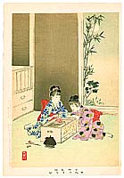 Shuntei Miyagawa 1873-1914 - Fireworks - Children's Manners and Customs - artelino Art Auctions. Shuntei Miyagawa 1873-1914 - Fireworks - Children's Manners and Customs