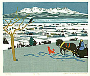 Fumio Kitaoka born 1918 - Snow Scene - artelino Art Auctions. Fumio Kitaoka born 1918 - Snow Scene