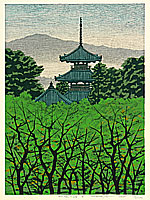Fumio Fujita born 1933 - Pagoda at Ikaruga - artelino Art Auctions. Fumio Fujita born 1933 - Pagoda at Ikaruga