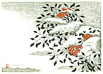 Masaharu Aoyama 1893-1969 - Nandin in Snow - artelino Art Auctions. Masaharu Aoyama 1893-1969 - Nandin in Snow
