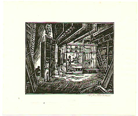 Fumio Kitaoka born 1918 - Face of Tokyo - Back Stage - artelino Art Auctions. Fumio Kitaoka born 1918 - Face of Tokyo - Back Stage