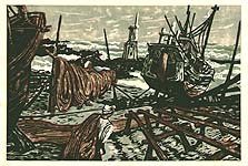Ichiro Koguchi 1914-1979 - Fishing Port - artelino Art Auctions. Ichiro Koguchi 1914-1979 - Fishing Port
