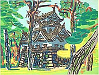 Okiie Hashimoto 1899-1993 - Hikone Castle - artelino Art Auctions. Okiie Hashimoto 1899-1993 - Hikone Castle