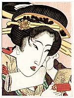 Japanese Courtesan - by Eisen Ikeda 1790-1848