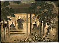 Chikuha Odake 1878-1936 - 47 Ronin - Dancing in a Meeting - artelino Art Auctions. Chikuha Odake 1878-1936 - 47 Ronin - Dancing in a Meeting