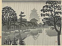 Okiie Hashimoto 1899-1993 - Castle in Rain - artelino Art Auctions. Okiie Hashimoto 1899-1993 - Castle in Rain