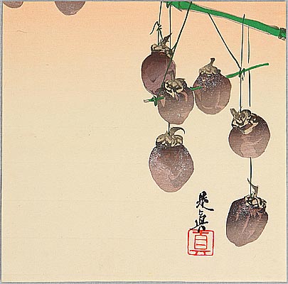 Zeshin Shibata 1807-1891 - Dried Persimmons - artelino Art Auctions. Zeshin Shibata 1807-1891 - Dried Persimmons