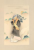 Usen Ogawa 1868-1938 - Old Woman on Cloud - Dai Chikamatsu Zenshu - artelino Art Auctions. Usen Ogawa 1868-1938 - Old Woman on Cloud - Dai Chikamatsu Zenshu