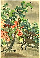 Eiichi Kotozuka 1906-1979 - Jingo Shrine in Rain - artelino Art Auctions. Eiichi Kotozuka 1906-1979 - Jingo Shrine in Rain
