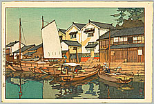 Hiroshi Yoshida 1876-1950 - Kura at Tomonoura - artelino Art Auctions. Hiroshi Yoshida 1876-1950 - Kura at Tomonoura