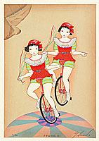 Ryusei Okamoto born 1949 - Two Acrobats, No.2 - artelino Art Auctions. Ryusei Okamoto born 1949 - Two Acrobats, No.2