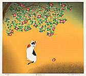 Ryusei Okamoto born 1949 - Camellia and Cats, No.1 - artelino Art Auctions. Ryusei Okamoto born 1949 - Camellia and Cats, No.1