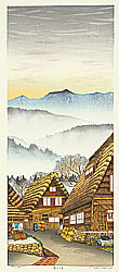 Ryusei Okamoto born 1949 - Old Village in Hida - artelino Art Auctions. Ryusei Okamoto born 1949 - Old Village in Hida