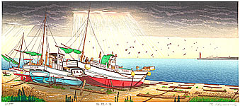 Ryusei Okamoto born 1949 - After Rain - artelino Art Auctions. Ryusei Okamoto born 1949 - After Rain