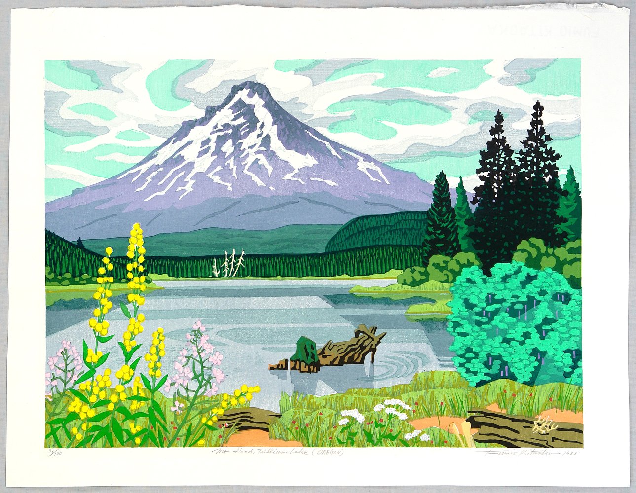 東京の公式通販サイト  Lake」　版画 【まめみ様専用】北岡文雄　「Mt.Hood,Trillium 版画