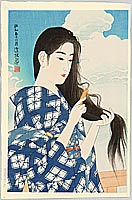 Shinsui Ito 1898-1972 - After Washing Her Hair - artelino Art Auctions. Shinsui Ito 1898-1972 - After Washing Her Hair
