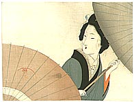 Eisen Tomioka 1864-1905 - Beauty with Umbrellas - artelino Art Auctions. Eisen Tomioka 1864-1905 - Beauty with Umbrellas