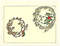 Zeshin Shibata 1807-1891 - Two Wreaths - Comparison of Flowers - artelino Art Auctions. Zeshin Shibata 1807-1891 - Two Wreaths - Comparison of Flowers