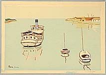 Benji Asada 1899-1984 - Boats on a Lake - artelino Art Auctions. Benji Asada 1899-1984 - Boats on a Lake