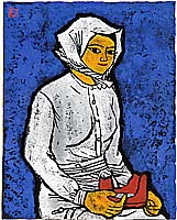 Kazuo Takada 1906-1982 - Woman in White - artelino Art Auctions. Kazuo Takada 1906-1982 - Woman in White
