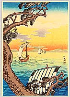 Hiroaki Takahashi 1871-1945 - Coming Ships - artelino Art Auctions. Hiroaki Takahashi 1871-1945 - Coming Ships