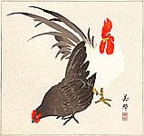 Biho Takahashi 1873-? - Rooster and Hen - artelino Art Auctions. Biho Takahashi 1873-? - Rooster and Hen