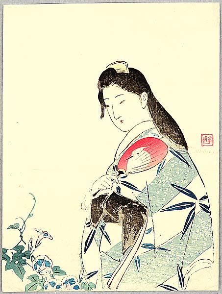 Kason Suzuki 1860-1919 - Morning Glory - artelino Art Auctions. Kason Suzuki 1860-1919 - Morning Glory