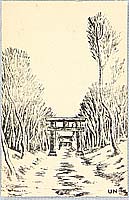 Unichi Hiratsuka 1895-1997 - Hiratsuka Shrine - artelino Art Auctions. Unichi Hiratsuka 1895-1997 - Hiratsuka Shrine