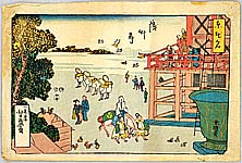 Yoshimori Taguchi 1830-1884 - Asakusa Temple - artelino Art Auctions. Yoshimori Taguchi 1830-1884 - Asakusa Temple