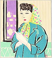 Seihyo Tanaka born 1903 - Lady in Head Scarf - artelino Art Auctions. Seihyo Tanaka born 1903 - Lady in Head Scarf