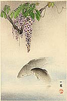 Ippo Mori 1798-1871 - Carp and Wisteria - artelino Art Auctions. Ippo Mori 1798-1871 - Carp and Wisteria