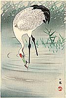 Ippo Mori 1798-1871 - Crane Fishing in Shallow Water - artelino Art Auctions. Ippo Mori 1798-1871 - Crane Fishing in Shallow Water