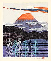 Tadashige Nishida born 1942 - Mt. Fuji in Red Glow - artelino Art Auctions. Tadashige Nishida born 1942 - Mt. Fuji in Red Glow