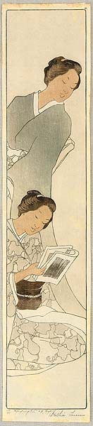 Bertha Lum 1869-1954 - Reading Lady - artelino Art Auctions. Bertha Lum 1869-1954 - Reading Lady