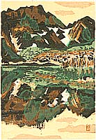 Susumu Yamaguchi 1897-1983 - Lake Taisho in Kamikochi - artelino Art Auctions. Susumu Yamaguchi 1897-1983 - Lake Taisho in Kamikochi