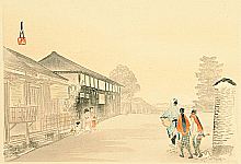 Gekko Ogata 1859-1920 - Street Entertainers - One Hundred Fuji - artelino Art Auctions. Gekko Ogata 1859-1920 - Street Entertainers - One Hundred Fuji